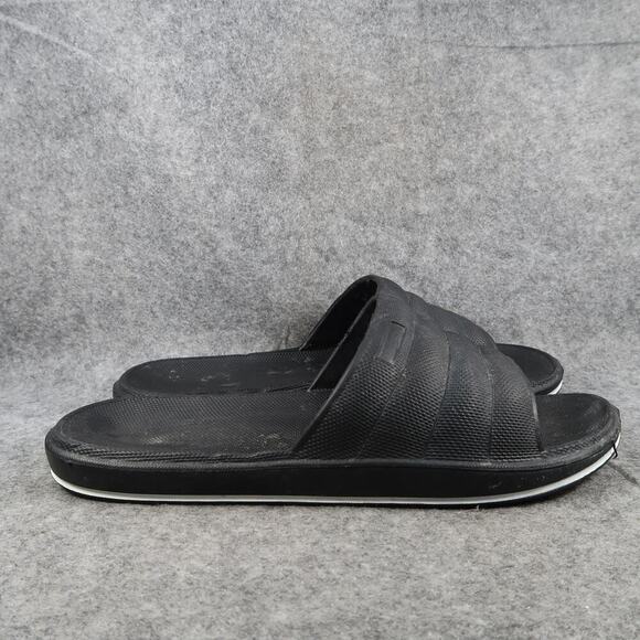 Casual Shoes Mens 11 Slides Sandals Slip On Comfort Black Flat Open Toe - Picture 1 of 9